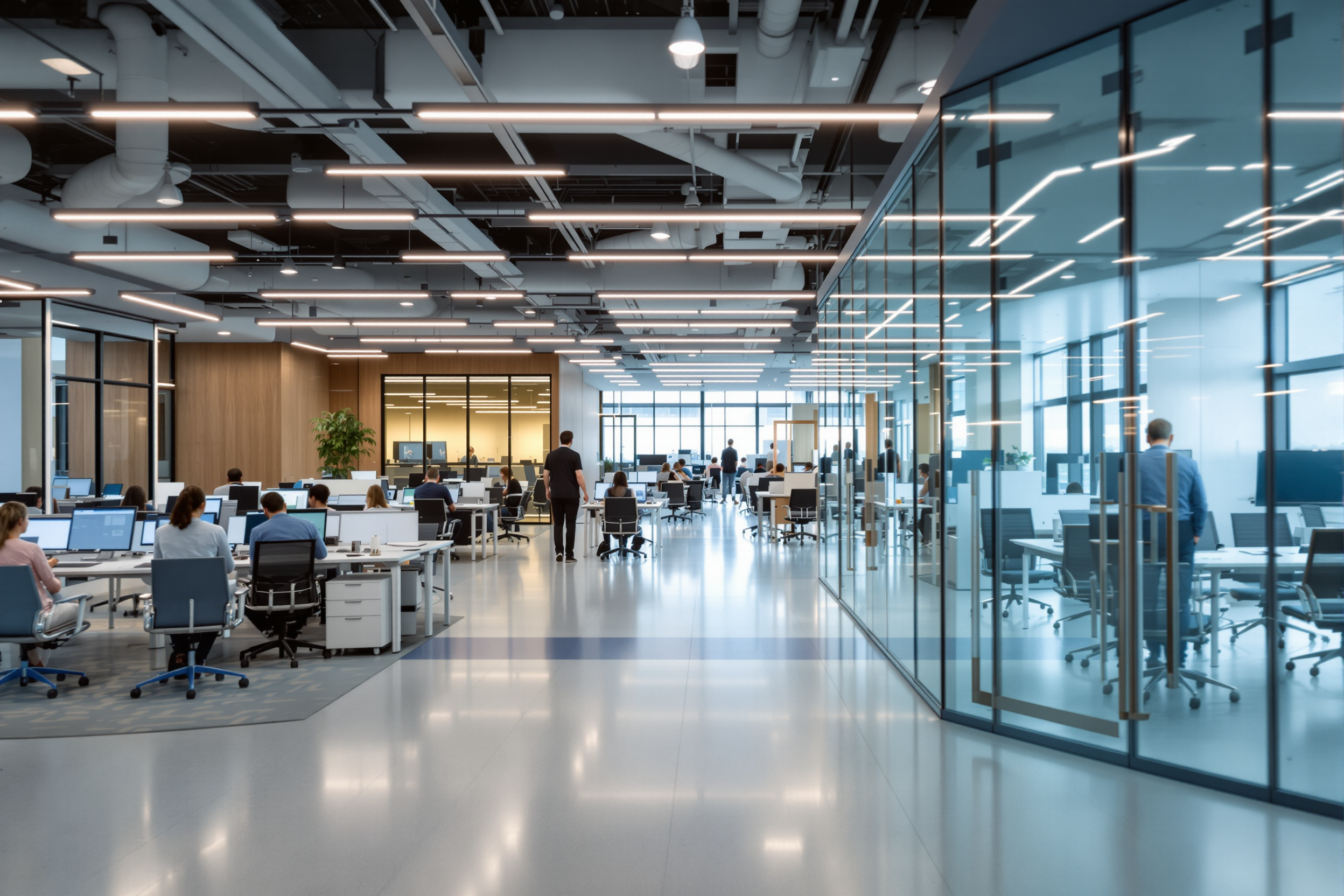 Equipo corporativo en oficina moderna